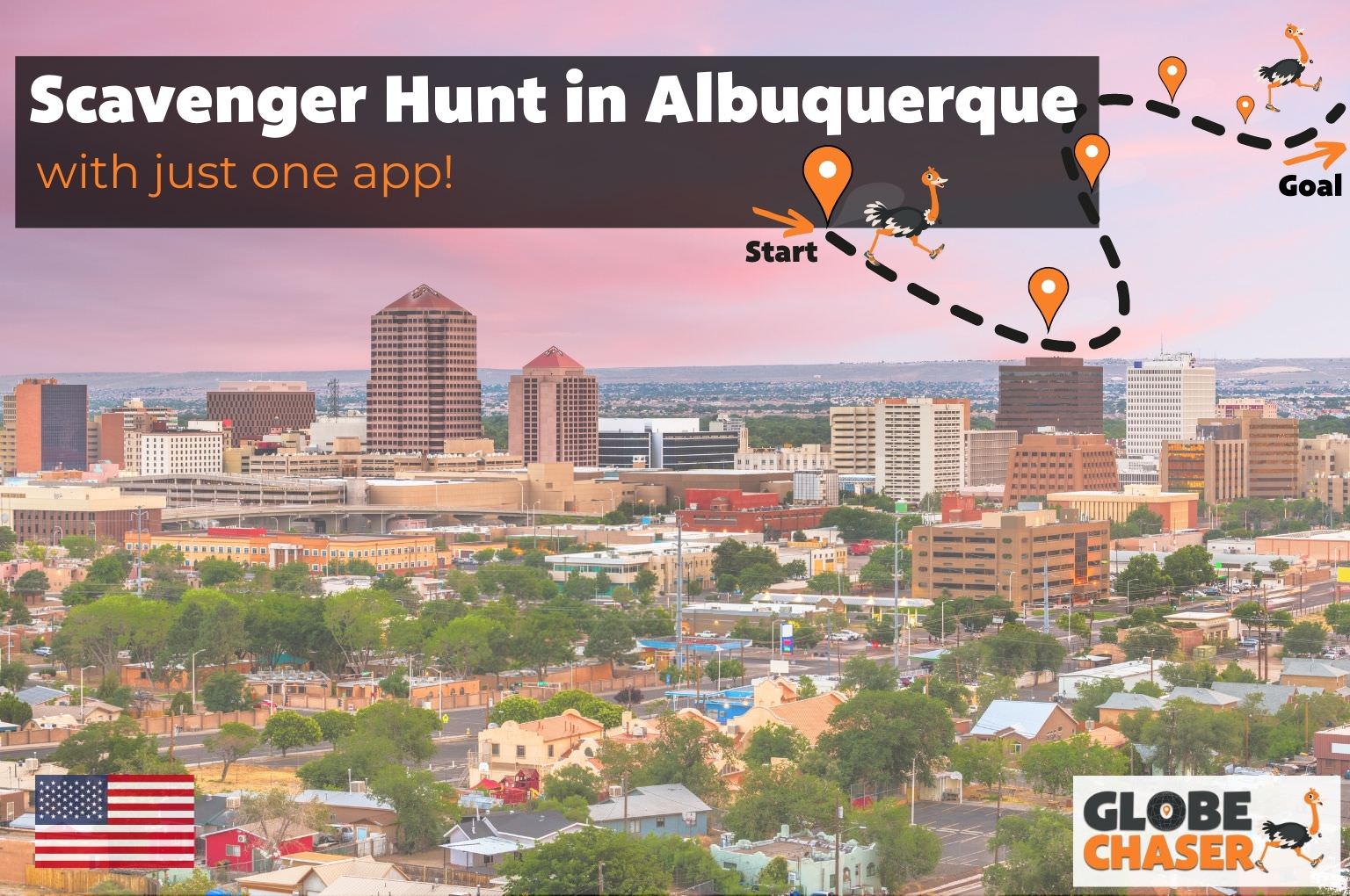 Scavenger Hunt in Albuquerque, USA - Family Activities with the Globe Chaser App for Outdoor Fun