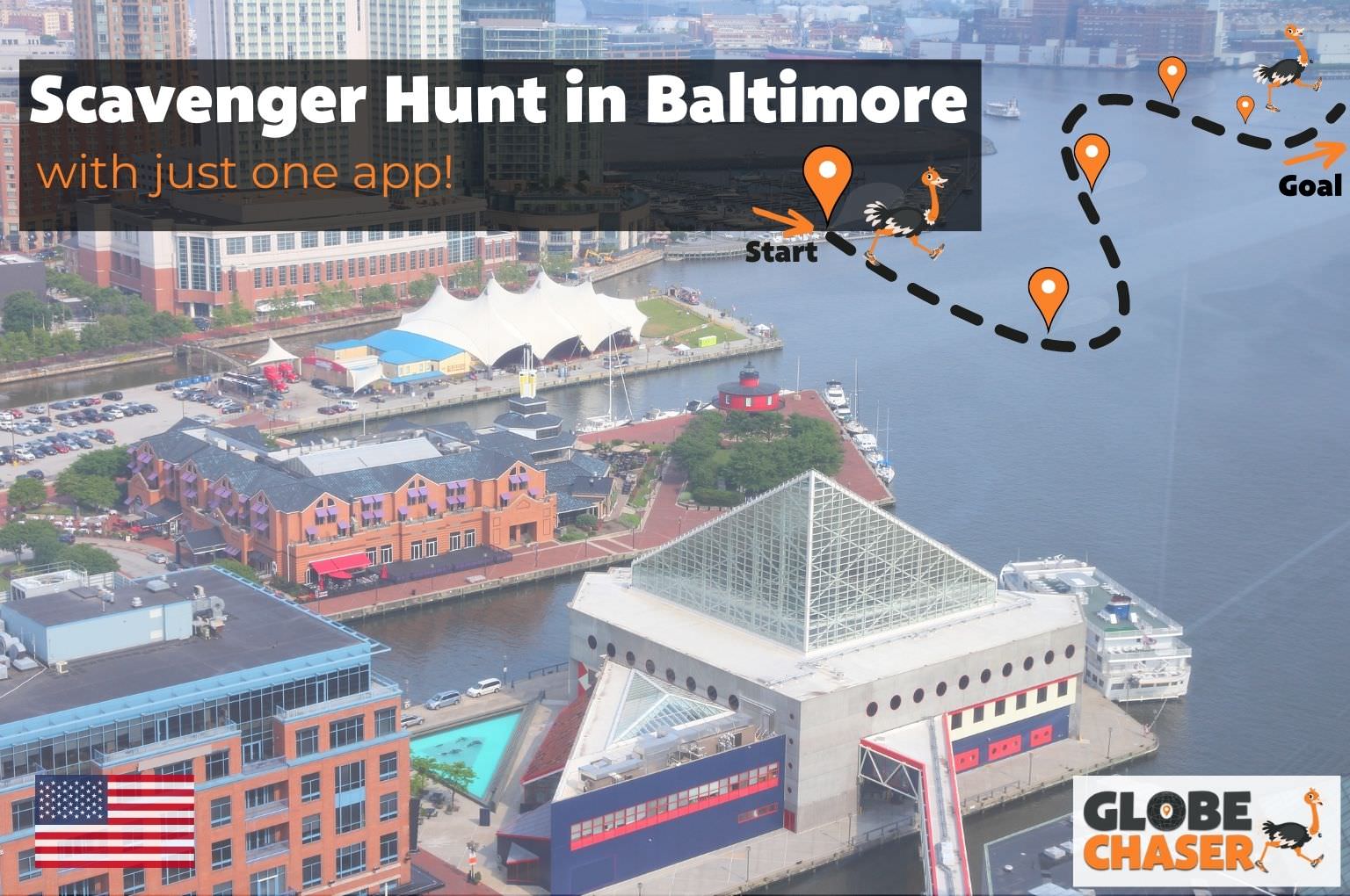 Scavenger Hunt in Baltimore, USA - Family Activities with the Globe Chaser App for Outdoor Fun