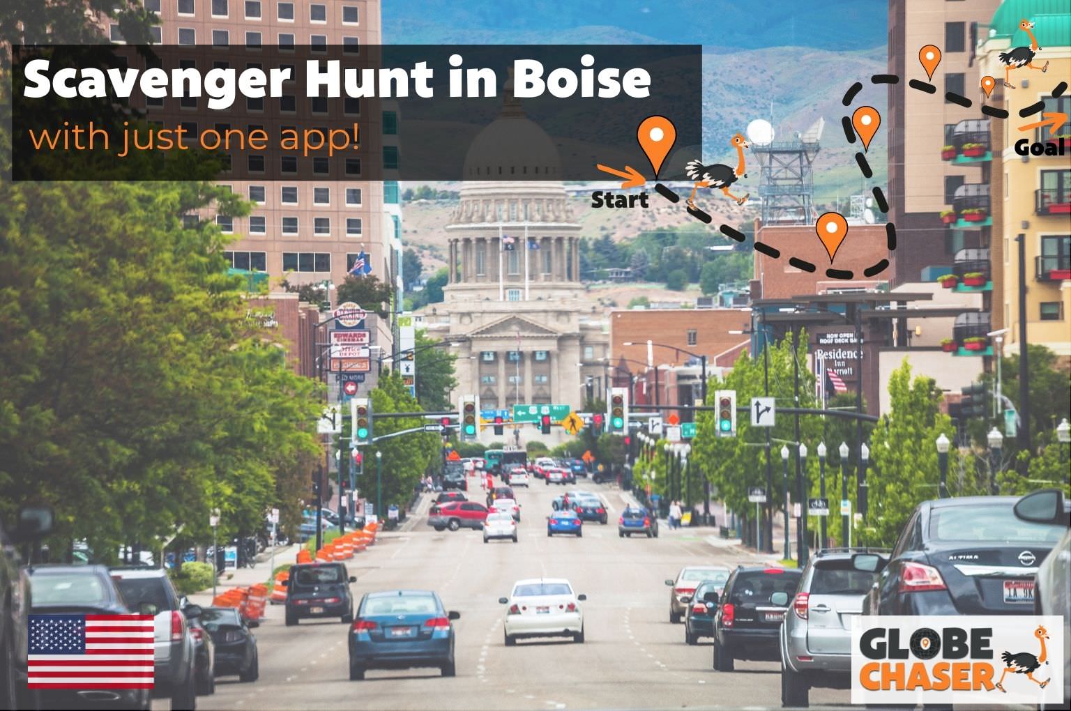 Scavenger Hunt in Boise, USA - Family Activities with the Globe Chaser App for Outdoor Fun