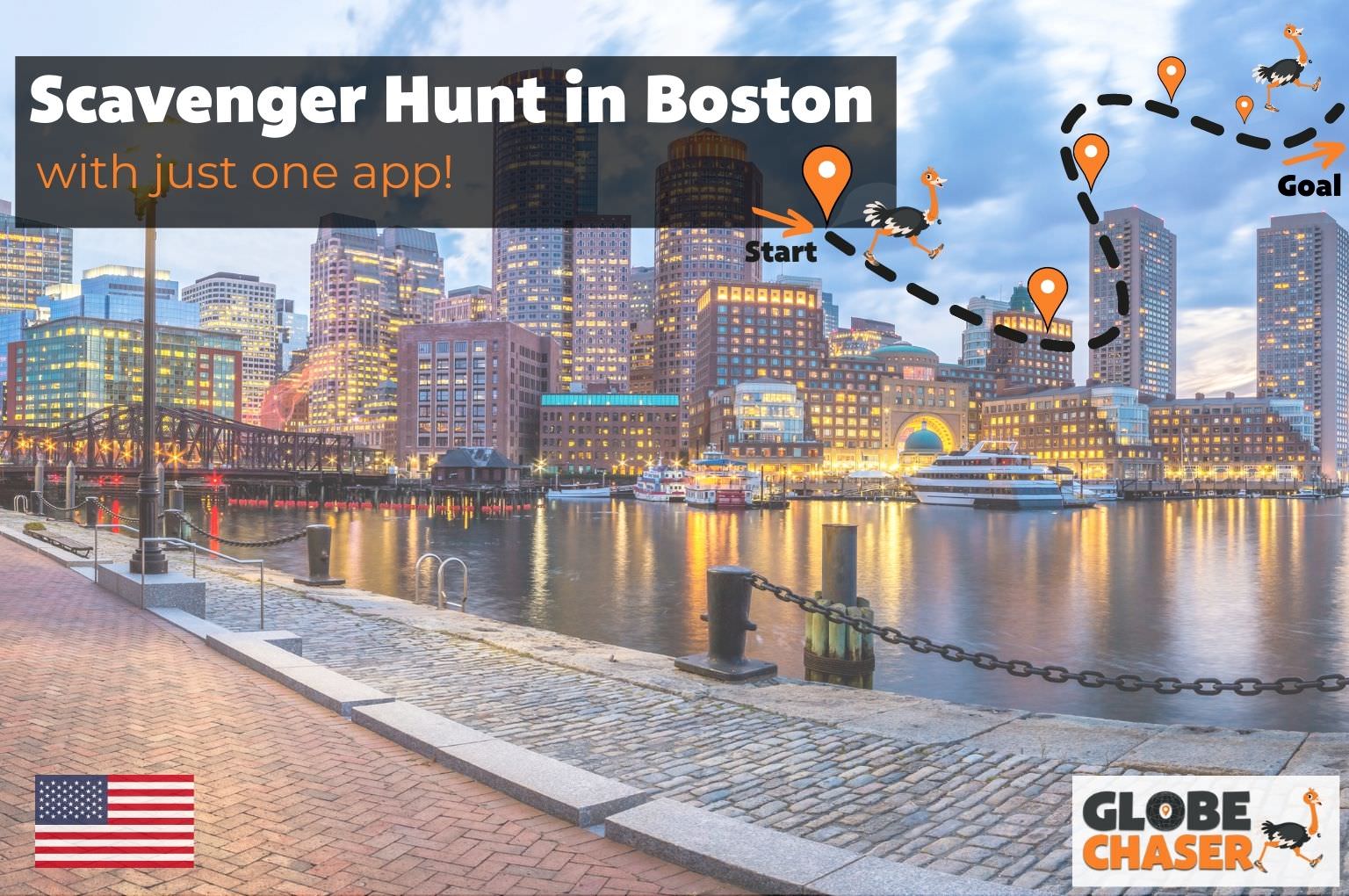 Scavenger Hunt in Boston, USA - Family Activities with the Globe Chaser App for Outdoor Fun