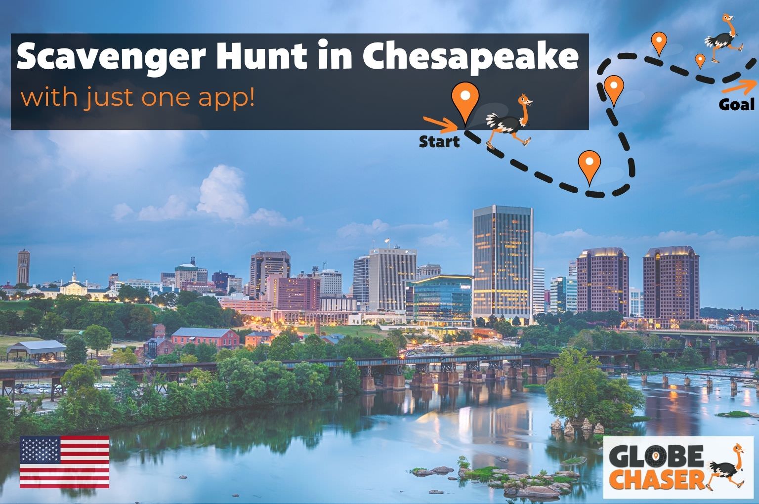 Scavenger Hunt in Chesapeake, USA - Family Activities with the Globe Chaser App for Outdoor Fun