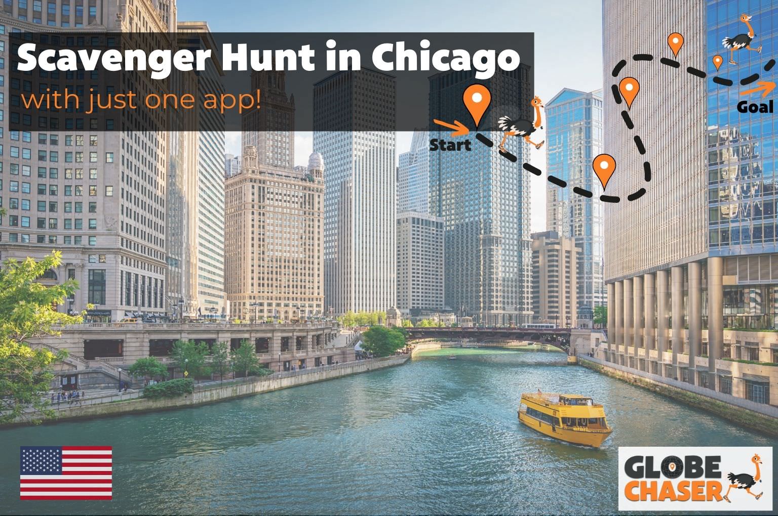 Scavenger Hunt in Chicago, USA - Family Activities with the Globe Chaser App for Outdoor Fun