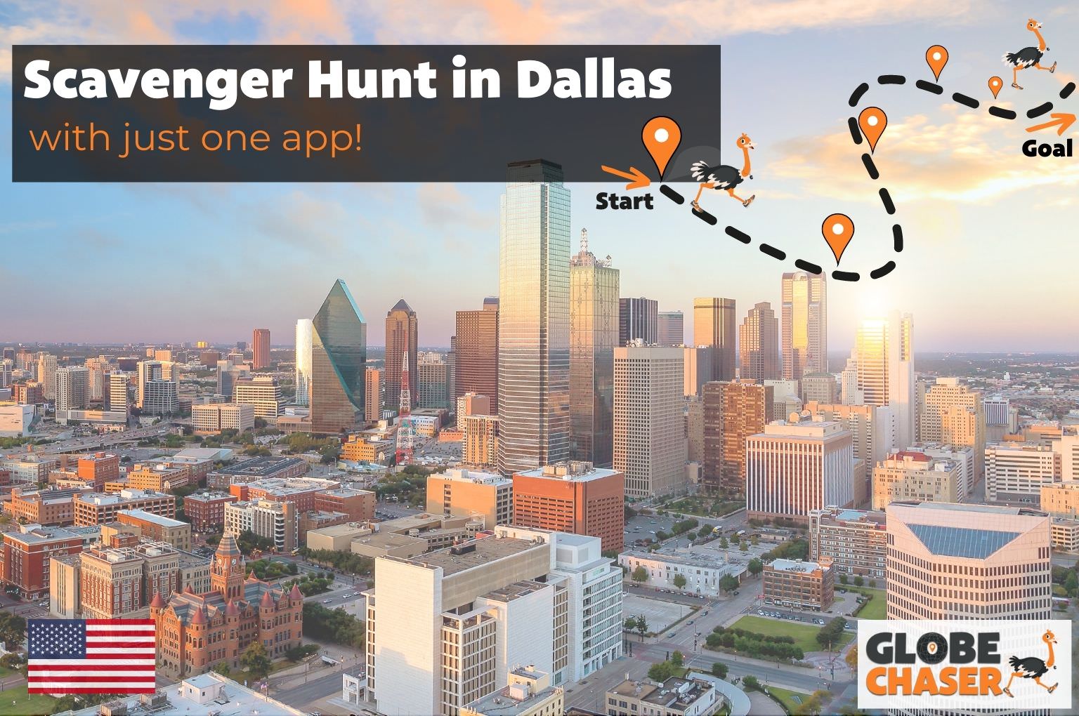 Scavenger Hunt in Dallas, USA - Family Activities with the Globe Chaser App for Outdoor Fun