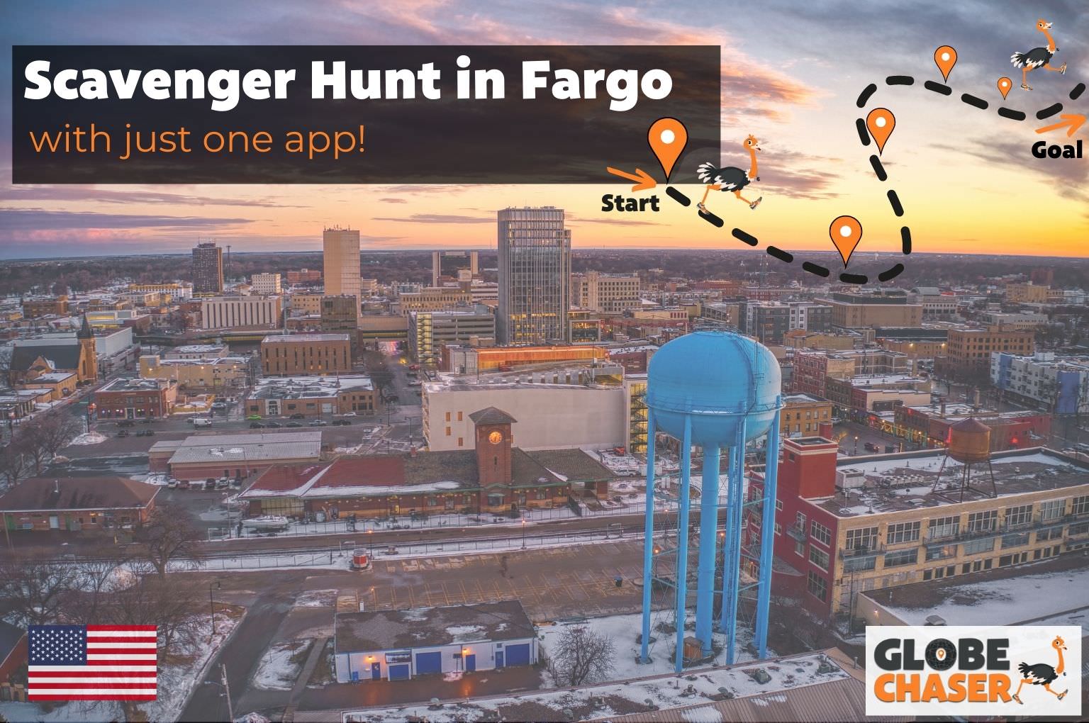 Scavenger Hunt in Fargo, USA - Family Activities with the Globe Chaser App for Outdoor Fun