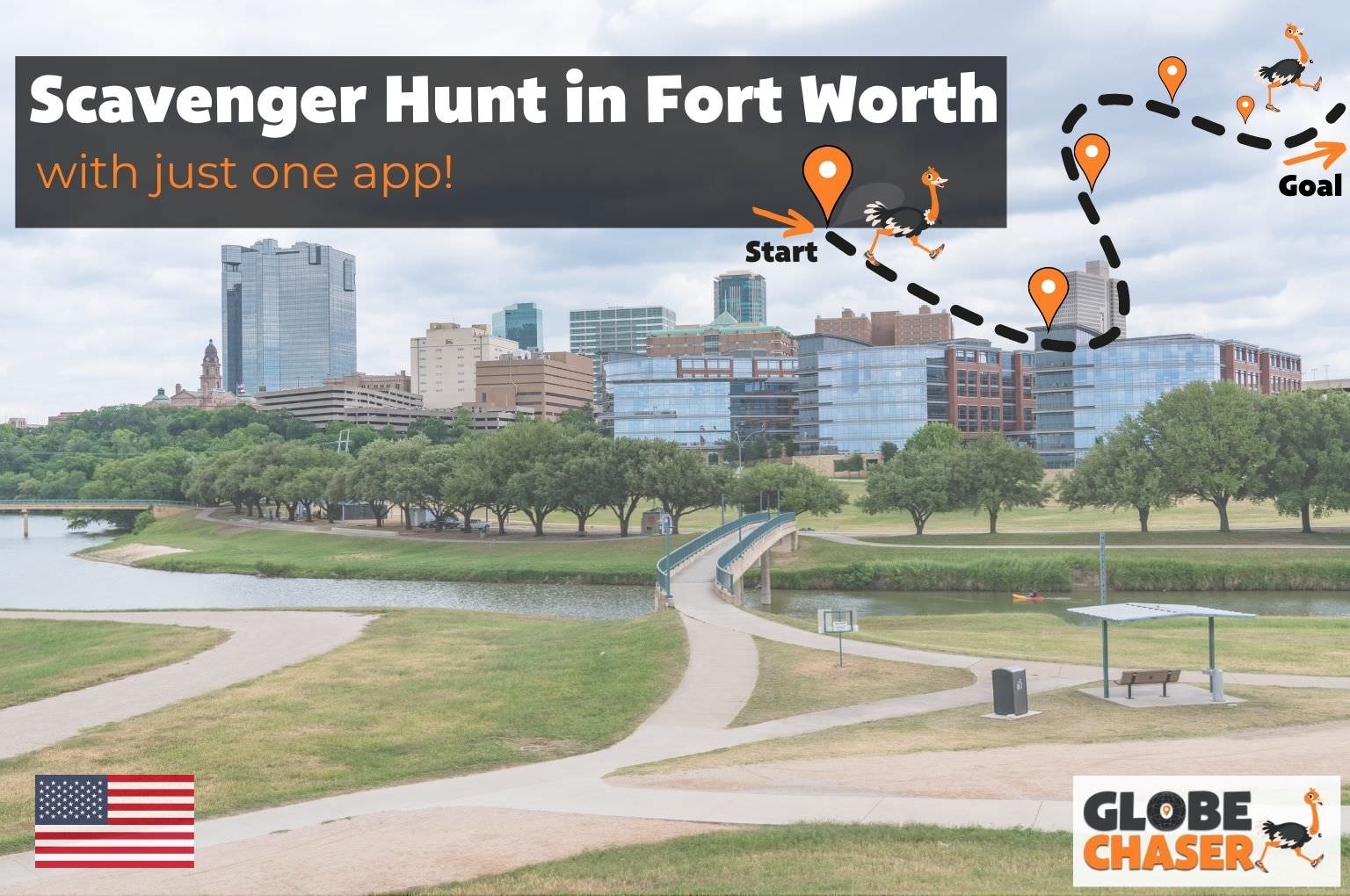 Scavenger Hunt in Fort Worth, USA - Family Activities with the Globe Chaser App for Outdoor Fun