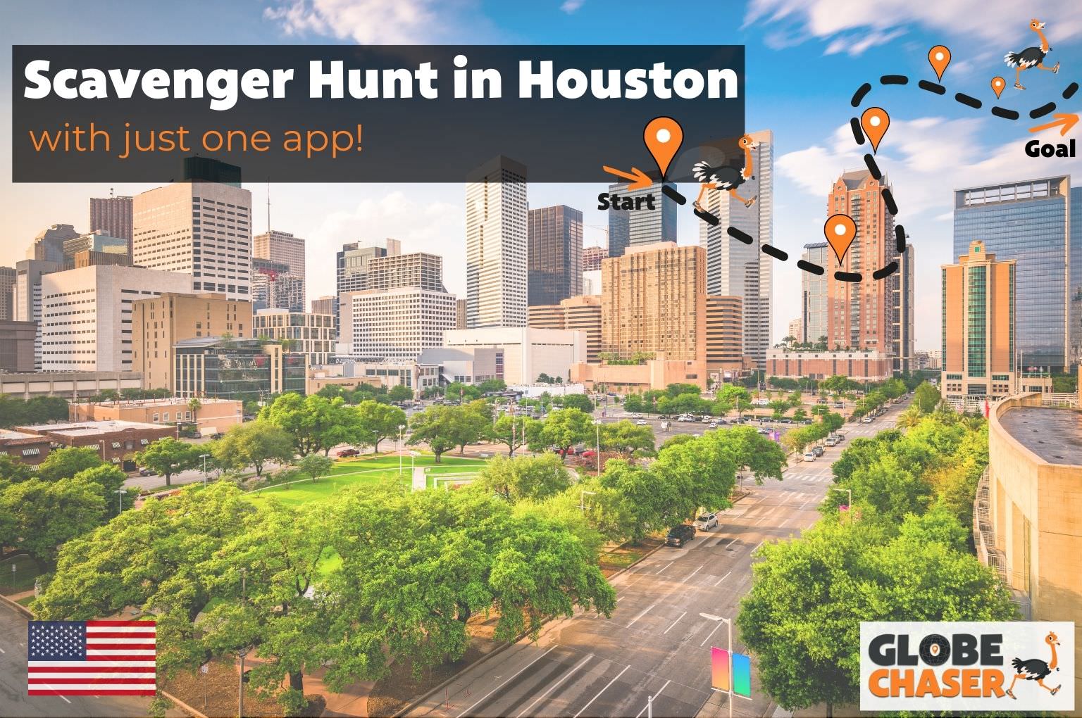 Scavenger Hunt in Houston, USA - Family Activities with the Globe Chaser App for Outdoor Fun