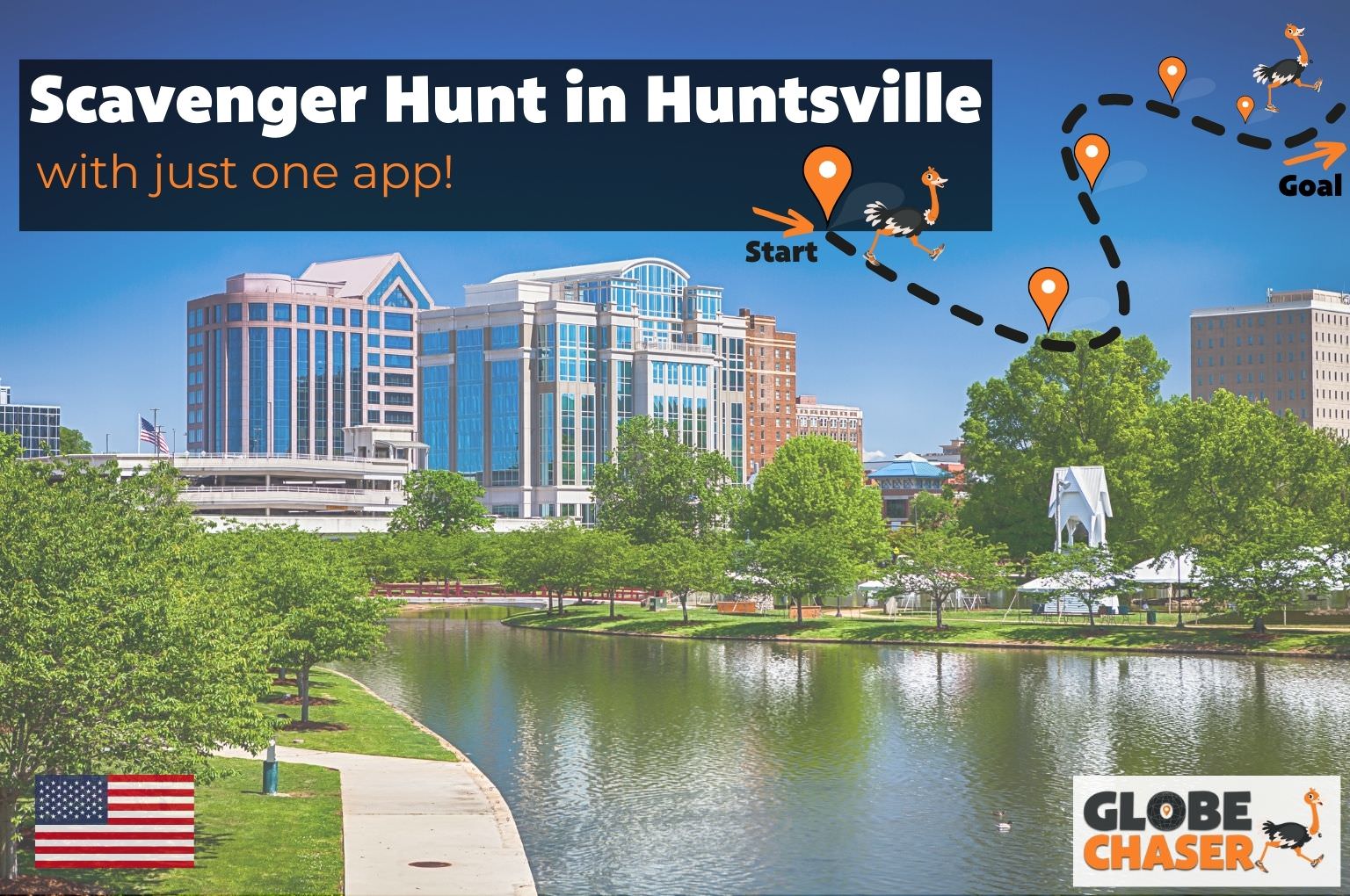 Scavenger Hunt in Huntsville, USA - Family Activities with the Globe Chaser App for Outdoor Fun
