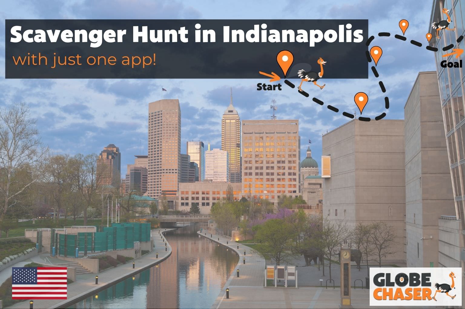 Scavenger Hunt in Indianapolis, USA - Family Activities with the Globe Chaser App for Outdoor Fun