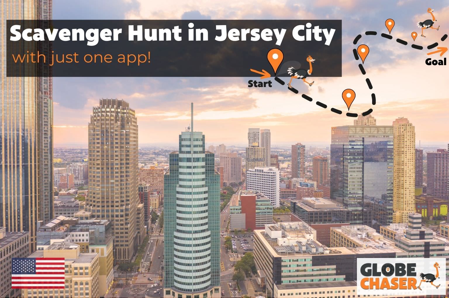 Scavenger Hunt in Jersey City, USA - Family Activities with the Globe Chaser App for Outdoor Fun
