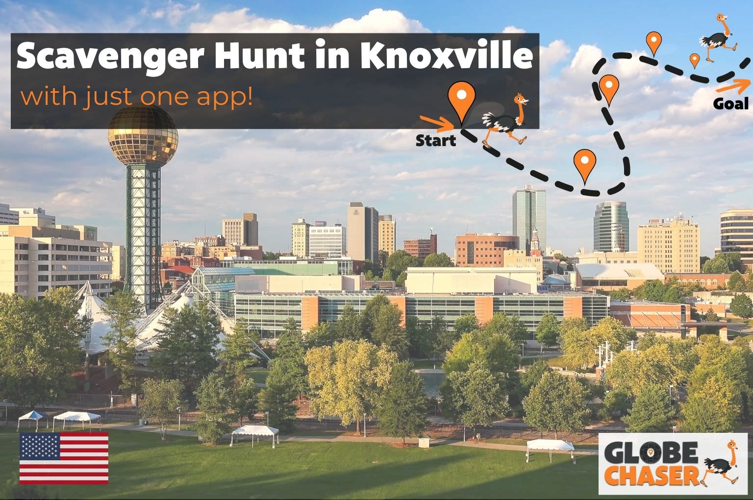 Scavenger Hunt in Knoxville, USA - Family Activities with the Globe Chaser App for Outdoor Fun