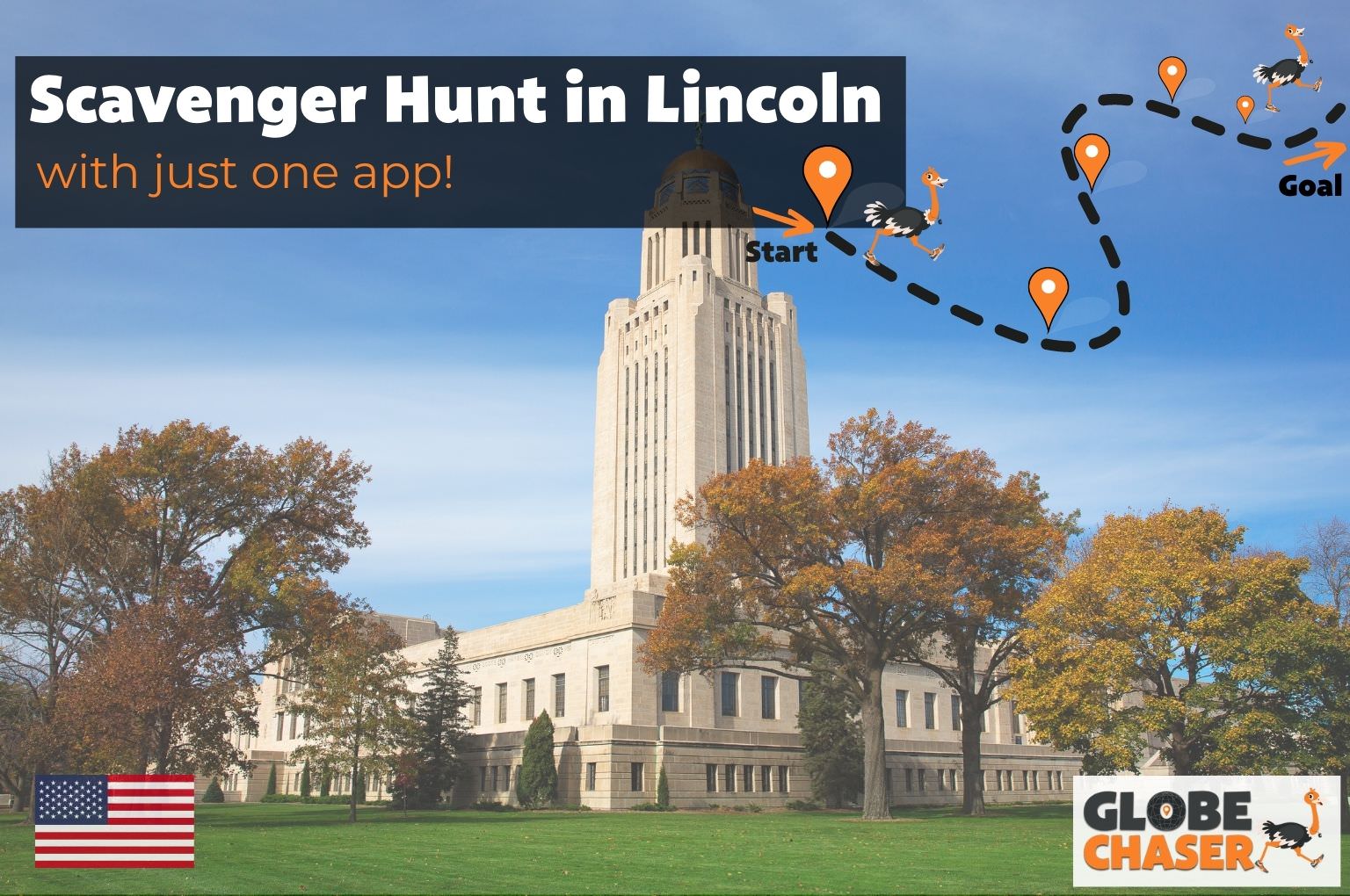 Scavenger Hunt in Lincoln, USA - Family Activities with the Globe Chaser App for Outdoor Fun