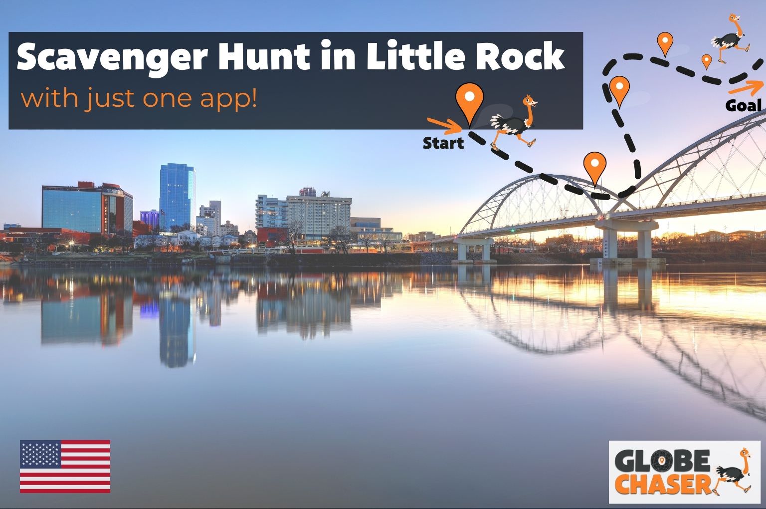 Scavenger Hunt in Little Rock, USA - Family Activities with the Globe Chaser App for Outdoor Fun