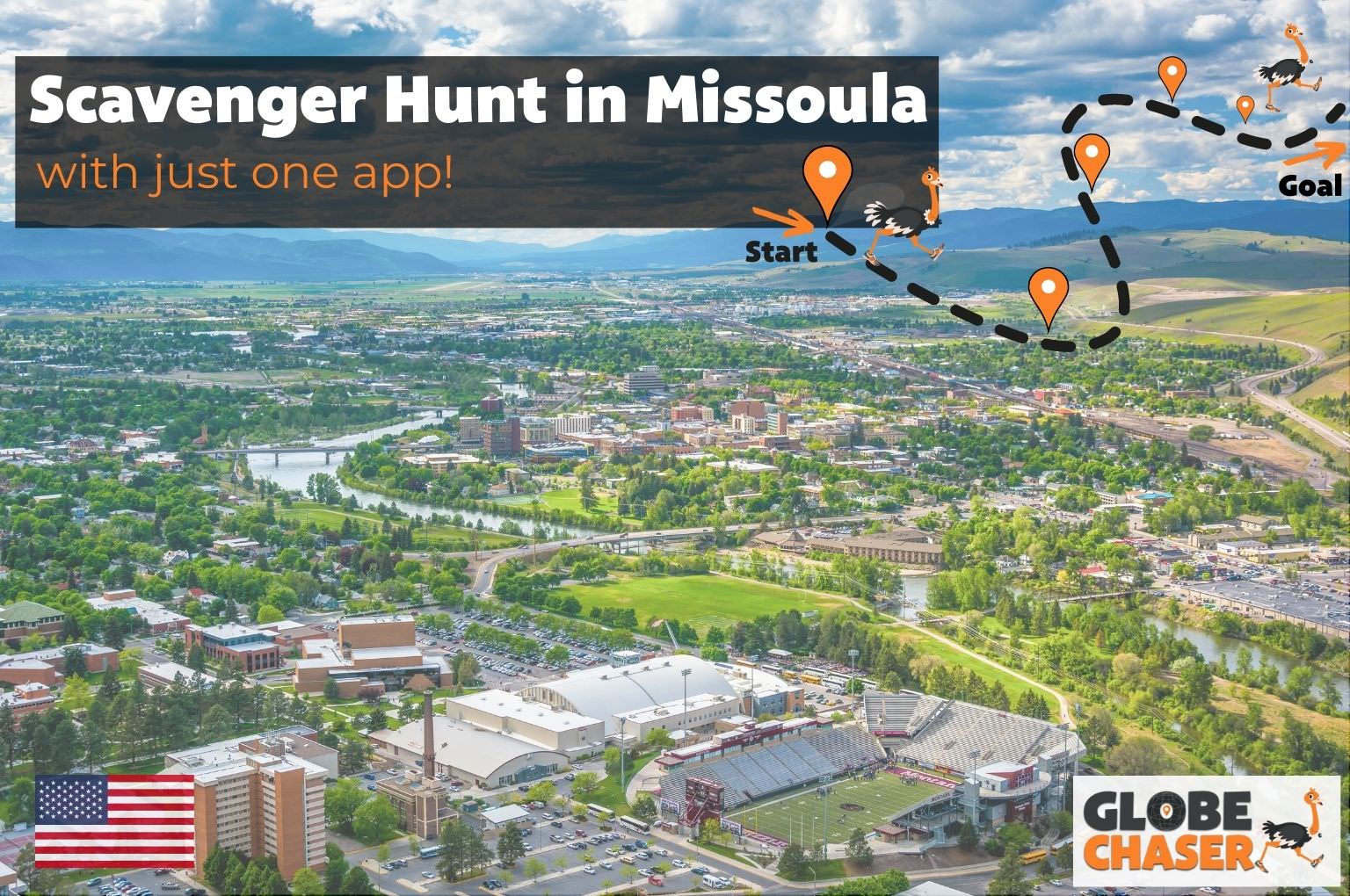 Scavenger Hunt in Missoula, USA - Family Activities with the Globe Chaser App for Outdoor Fun