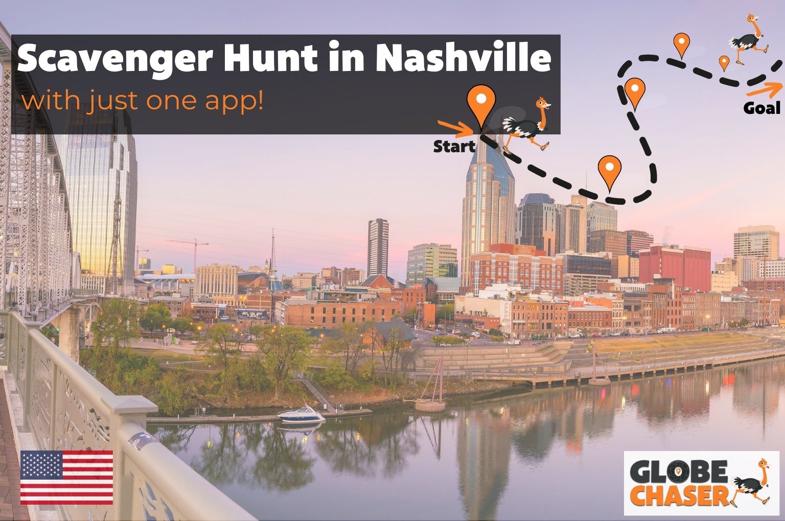 Scavenger Hunt in Nashville, USA - Family Activities with the Globe Chaser App for Outdoor Fun