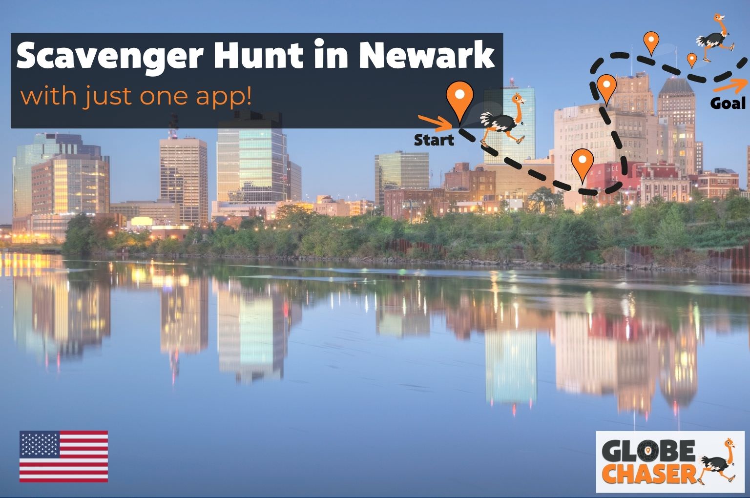 Scavenger Hunt in Newark, USA - Family Activities with the Globe Chaser App for Outdoor Fun