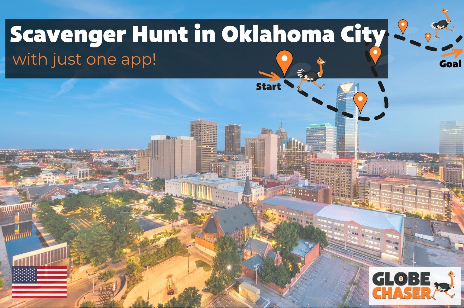 Scavenger Hunt in Oklahoma City, USA - Family Activities with the Globe Chaser App for Outdoor Fun