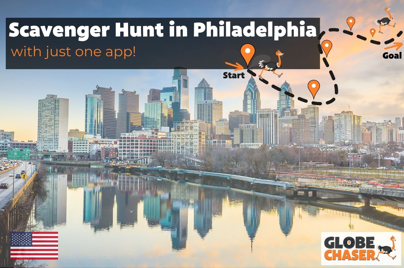 Scavenger Hunt in Philadelphia, USA - Family Activities with the Globe Chaser App for Outdoor Fun