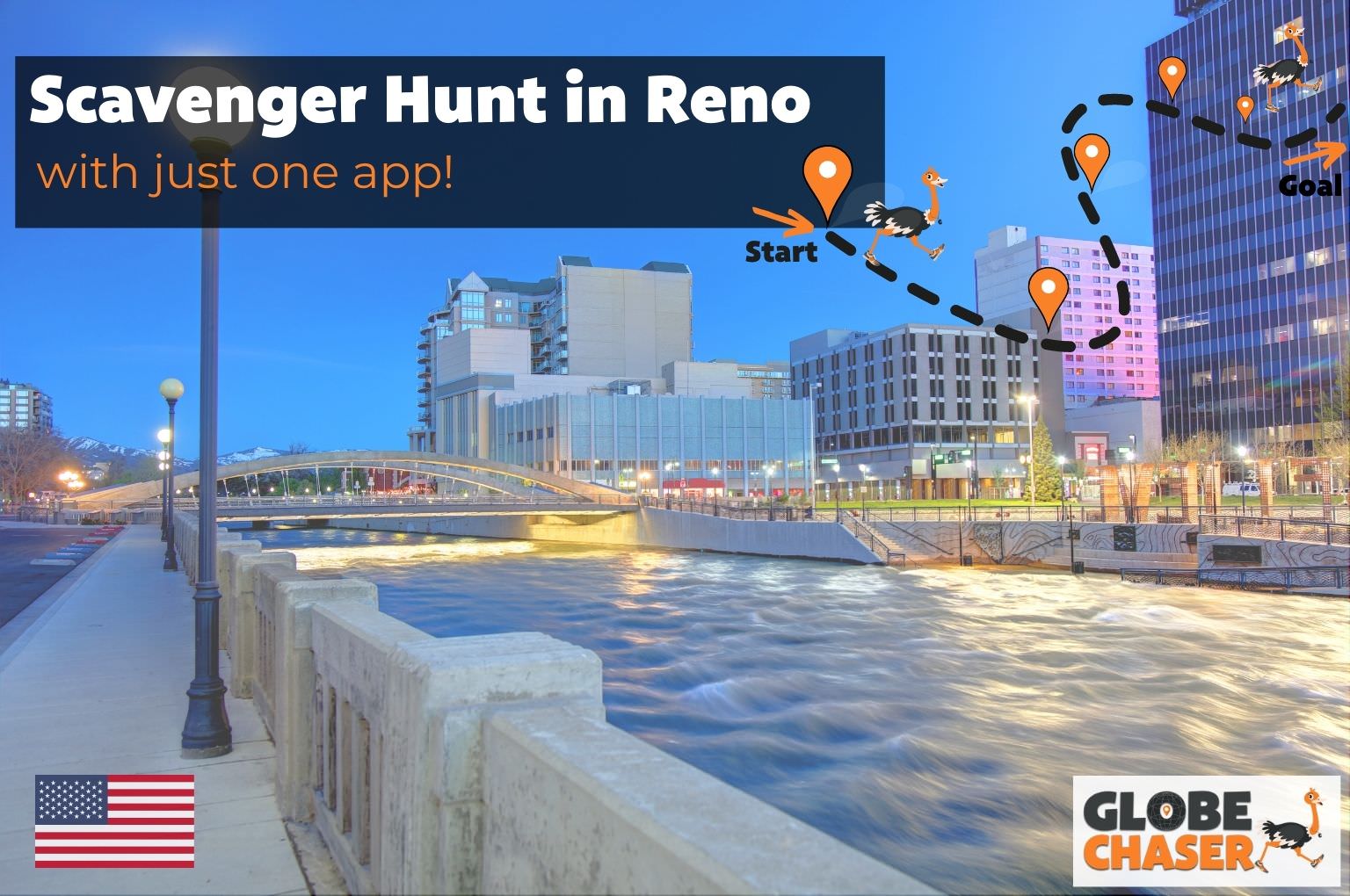Scavenger Hunt in Reno, USA - Family Activities with the Globe Chaser App for Outdoor Fun