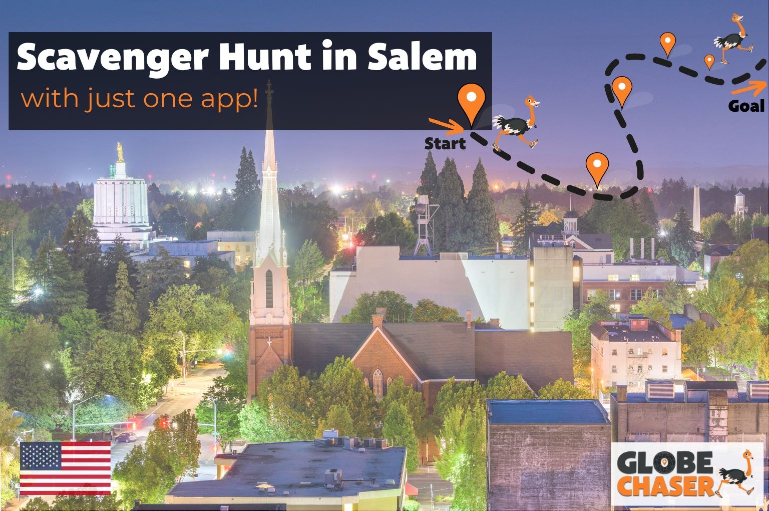 Scavenger Hunt in Salem, USA - Family Activities with the Globe Chaser App for Outdoor Fun