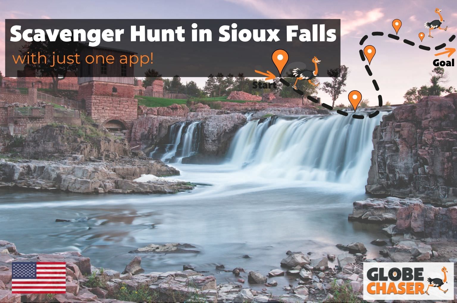 Scavenger Hunt in Sioux Falls, USA - Family Activities with the Globe Chaser App for Outdoor Fun