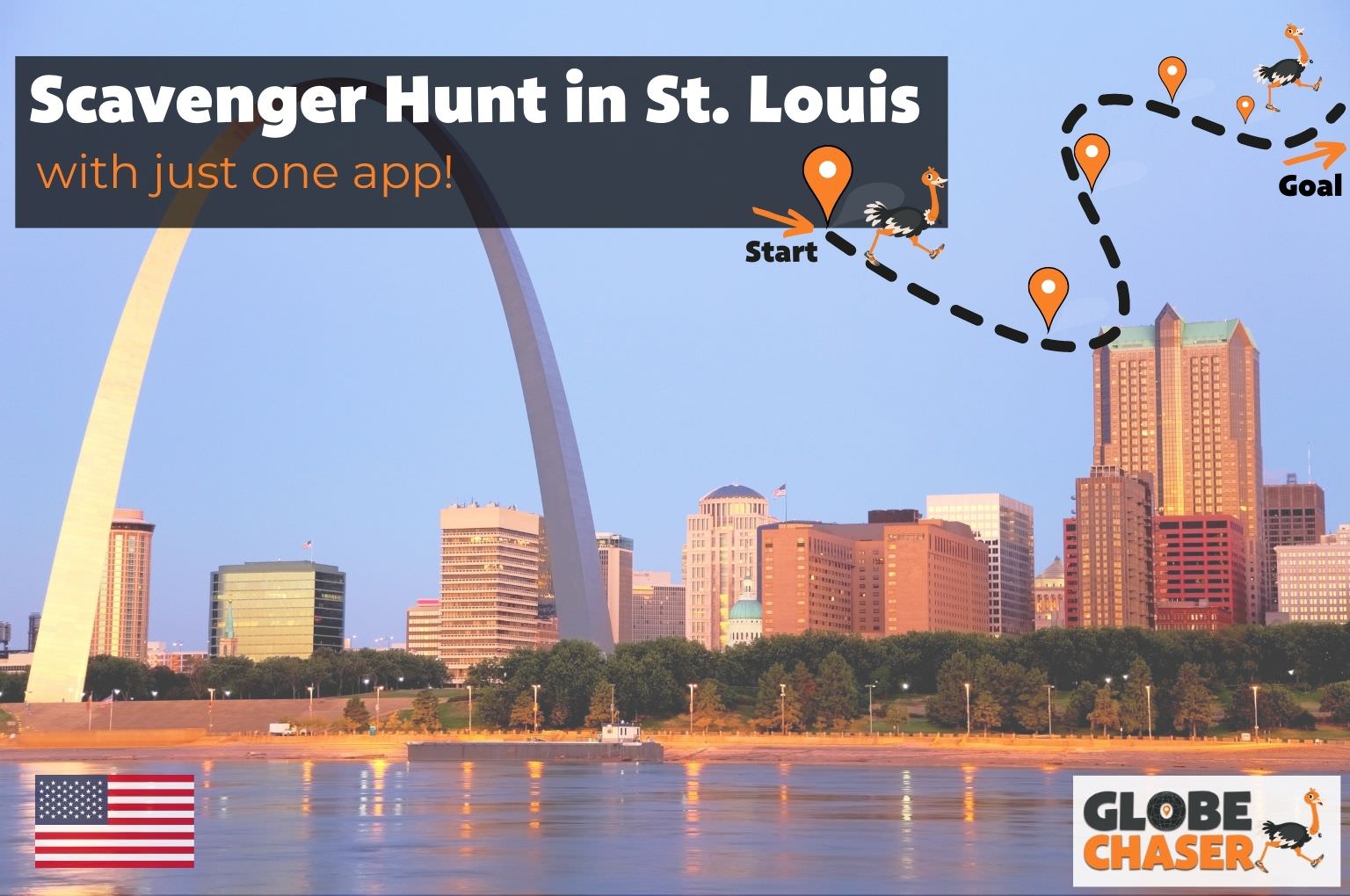Scavenger Hunt in St. Louis, USA - Family Activities with the Globe Chaser App for Outdoor Fun