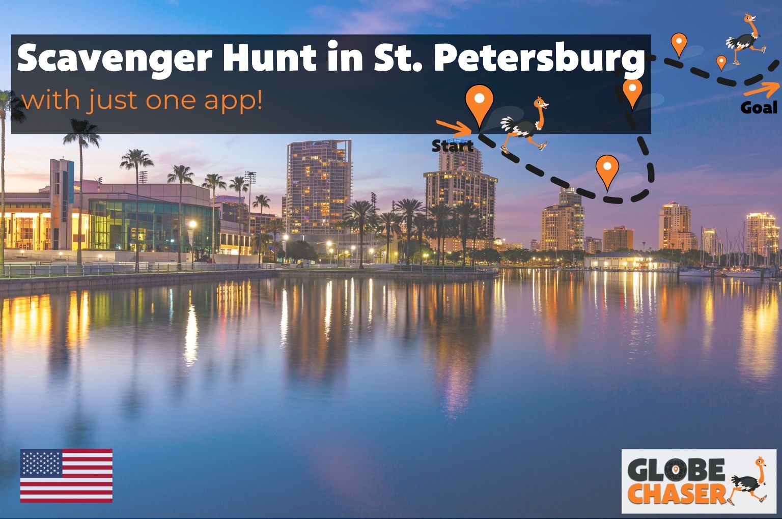 Scavenger Hunt in St. Petersburg, USA - Family Activities with the Globe Chaser App for Outdoor Fun