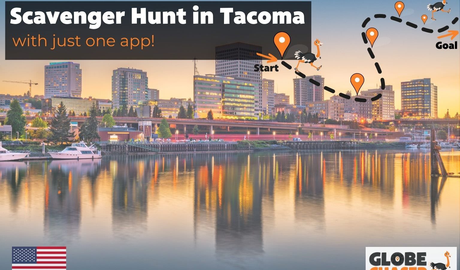 Scavenger Hunt in Tacoma, USA - Family Activities with the Globe Chaser App for Outdoor Fun