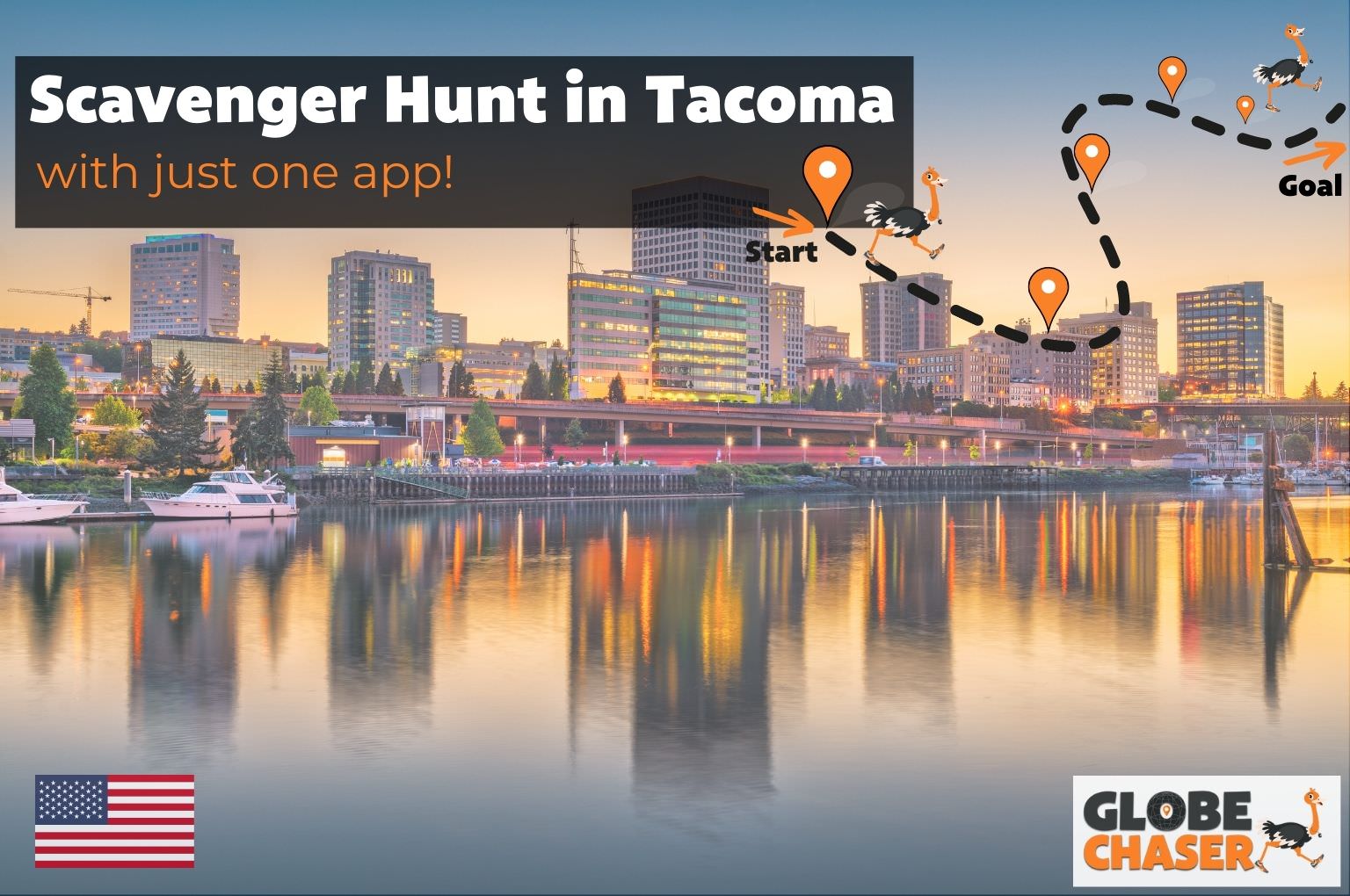 Scavenger Hunt in Tacoma, USA - Family Activities with the Globe Chaser App for Outdoor Fun