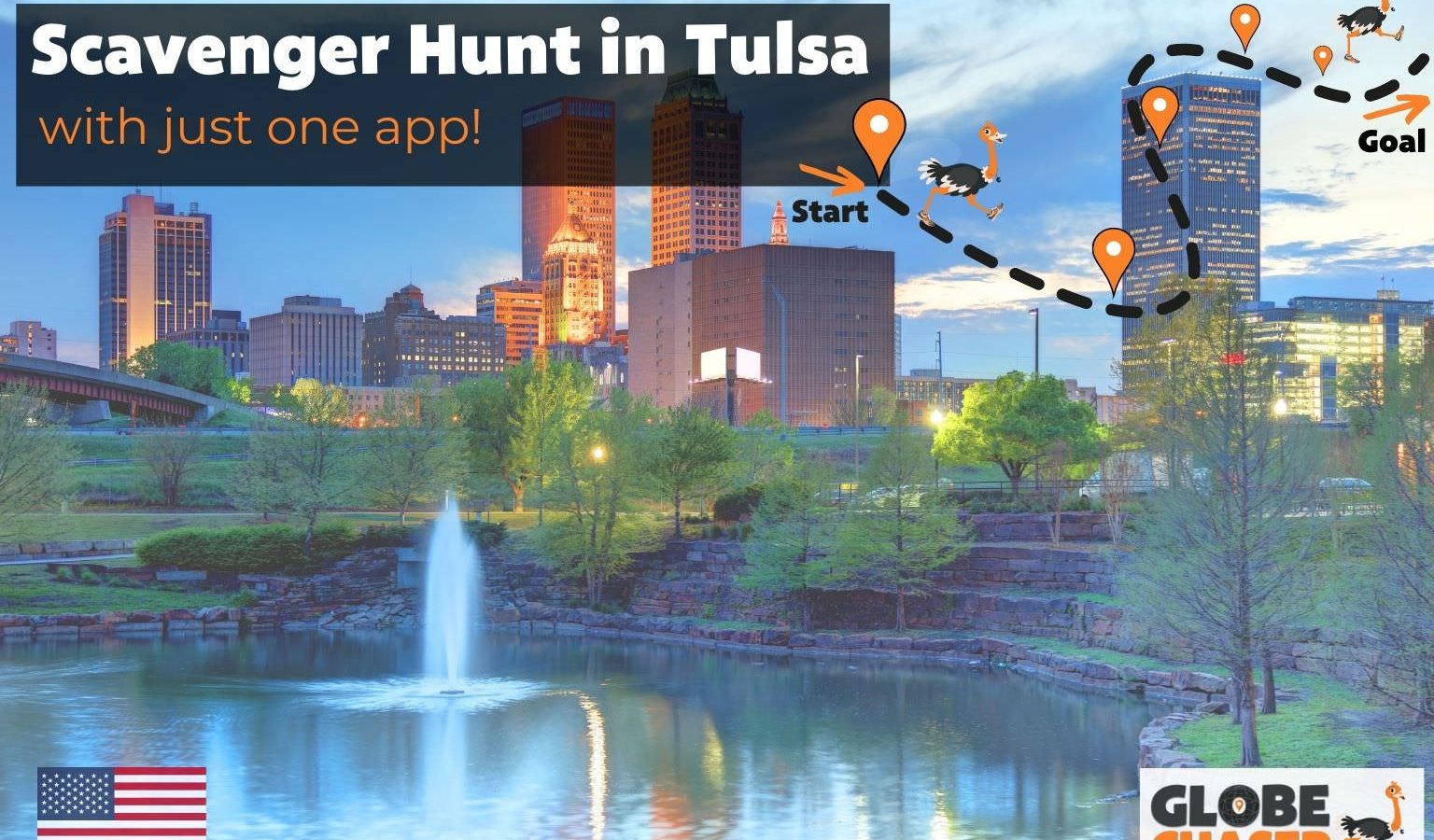 Scavenger Hunt in Tulsa, USA - Family Activities with the Globe Chaser App for Outdoor Fun