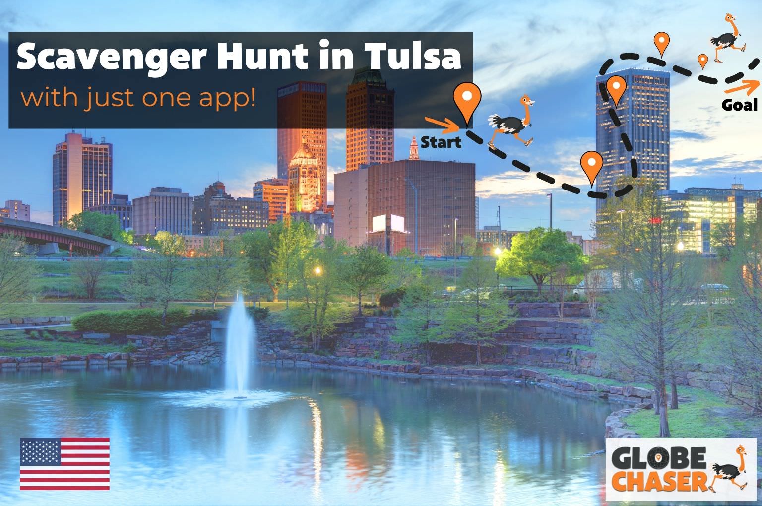 Scavenger Hunt in Tulsa, USA - Family Activities with the Globe Chaser App for Outdoor Fun