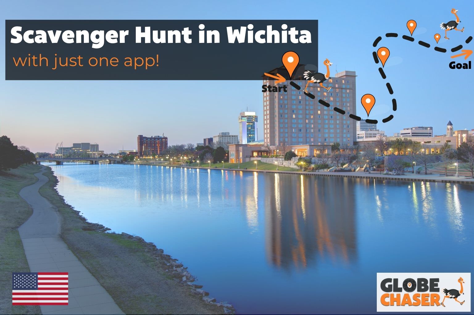 Scavenger Hunt in Wichita, USA - Family Activities with the Globe Chaser App for Outdoor Fun